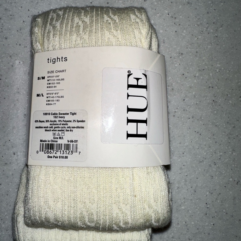 HUE Ivory Sweater Tights for Men